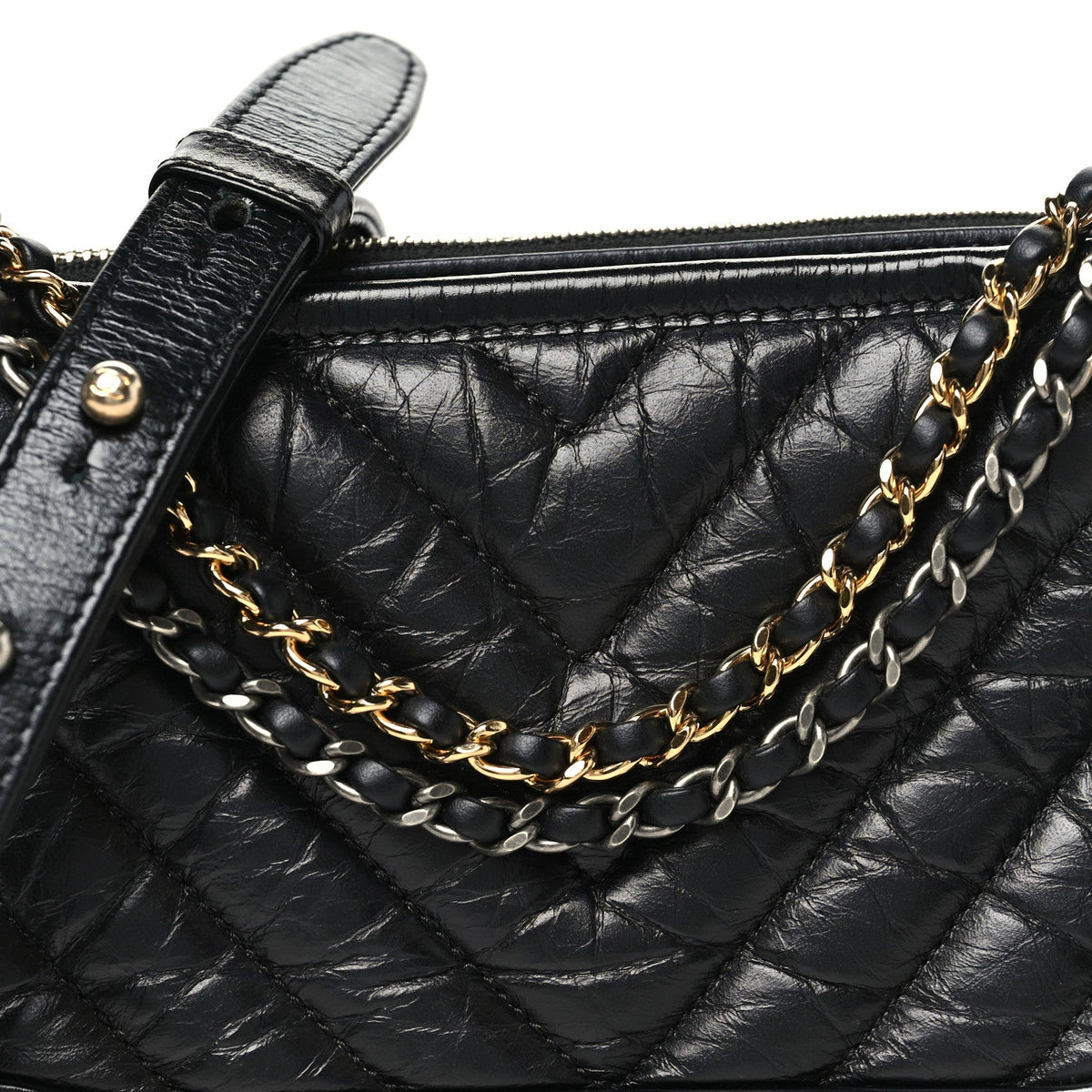 Small Quilted Calfskin Hobo Bag - Black