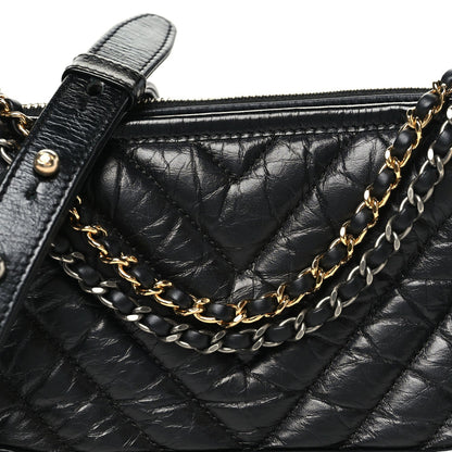 Small Quilted Calfskin Hobo Bag - Black