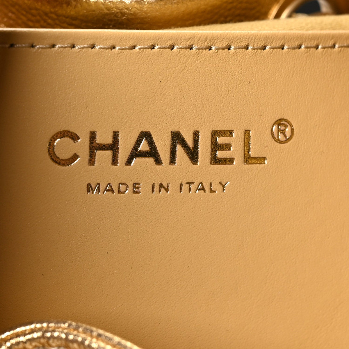 Small Quilted Caviar Handbag - Gold