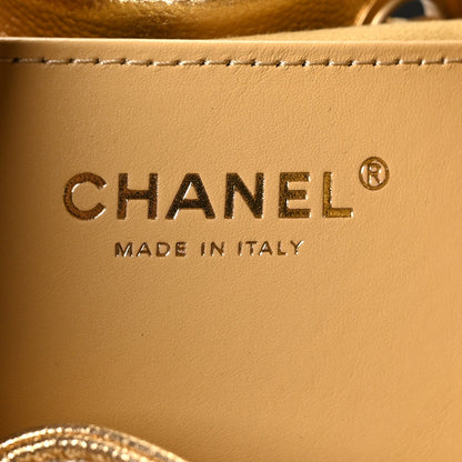 Small Quilted Caviar Handbag - Gold