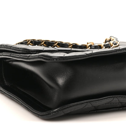 Lambskin Clutch Bag - Black