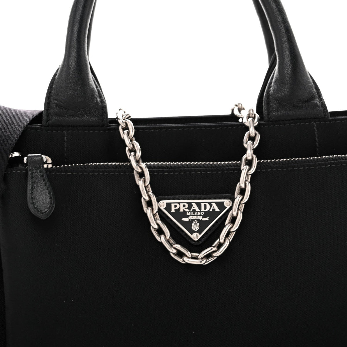 Nylon Nappa Tote Bag - Black