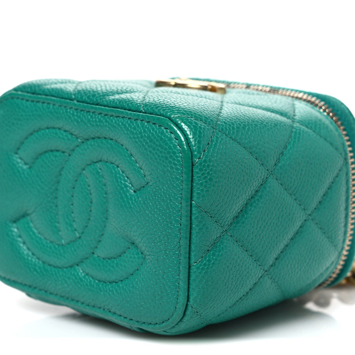 Mini Quilted Caviar Handbag - Green