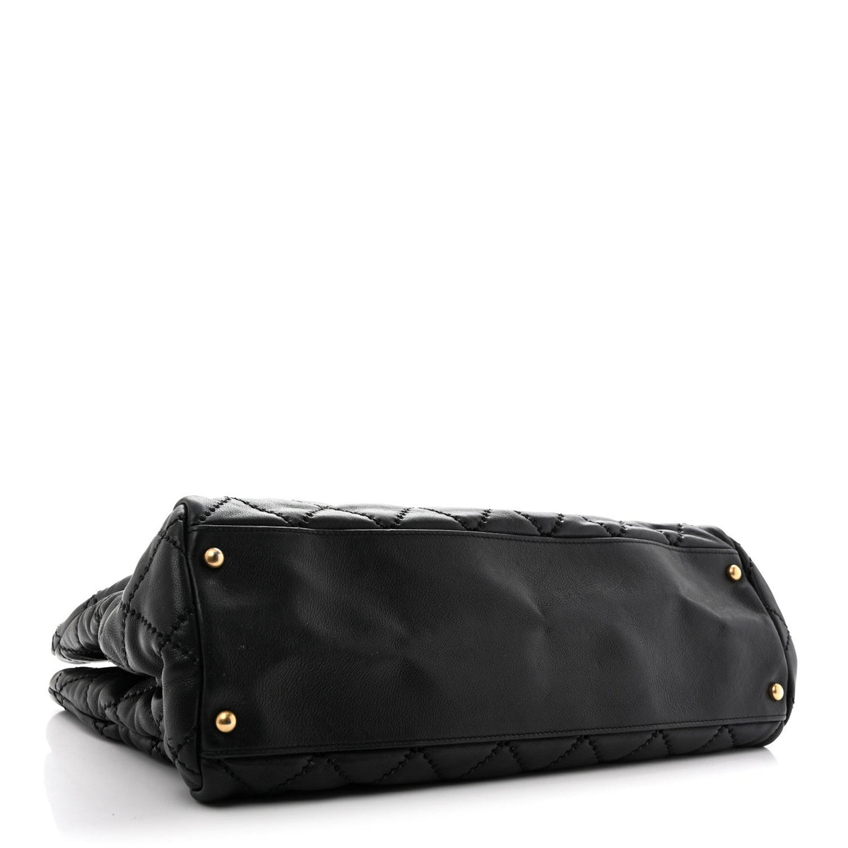 Large Quilted Calfskin Tote Bag - Black
