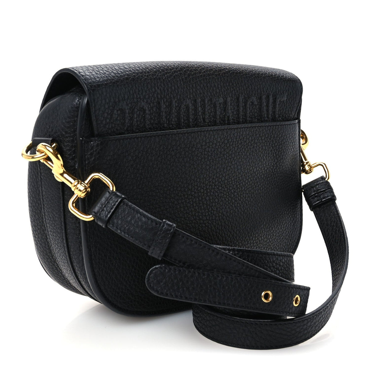 Medium Calfskin Flap Shoulder Bag - Black
