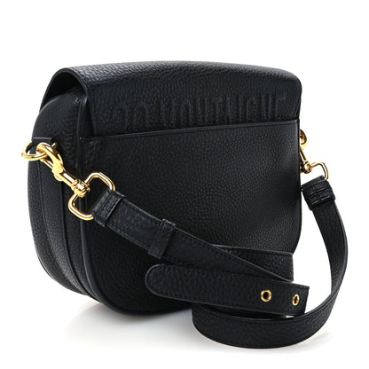 Medium Calfskin Flap Shoulder Bag - Black