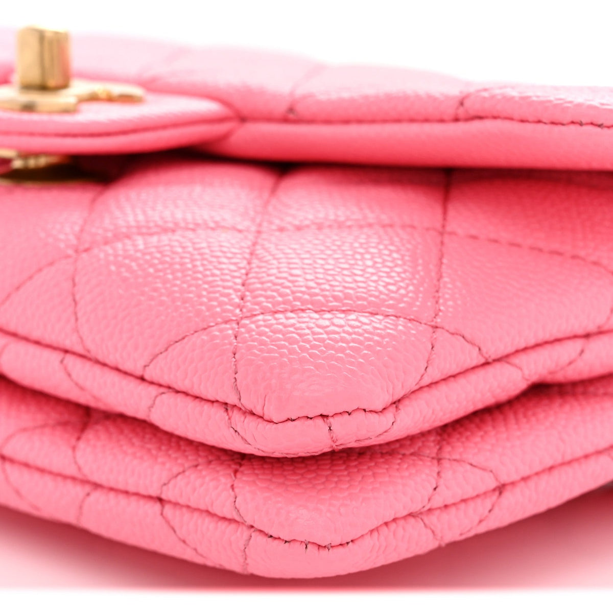 Caviar Flap Shoulder Bag - Pink