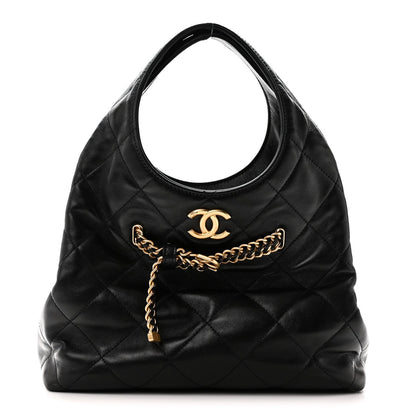 Quilted Lambskin Handbag - Black