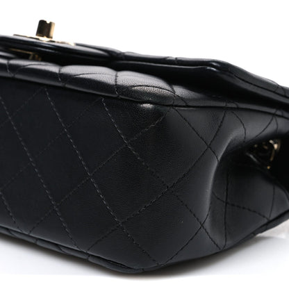 Mini Quilted Lambskin Flap Shoulder Bag - Tan