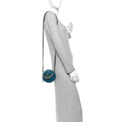 Quilted Goatskin Clutch Bag - Blue