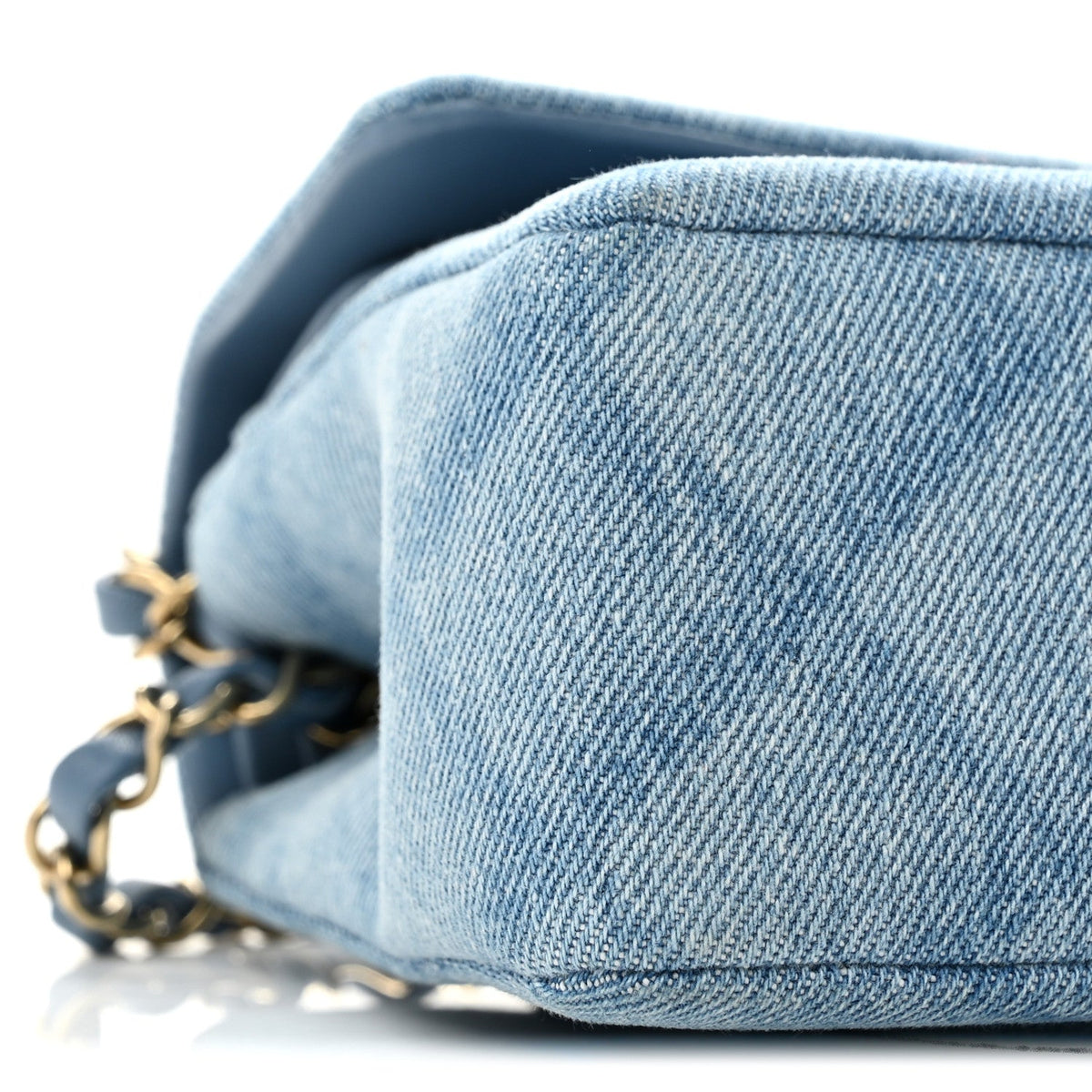 Small Quilted Flap Shoulder Bag - Light Blue