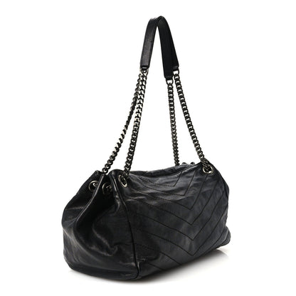 Medium Lambskin Handbag - Black