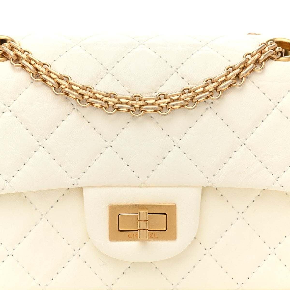 Mini Quilted Calfskin Flap Shoulder Bag - White
