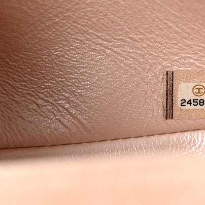 Mini Quilted Caviar Flap Shoulder Bag - Tan