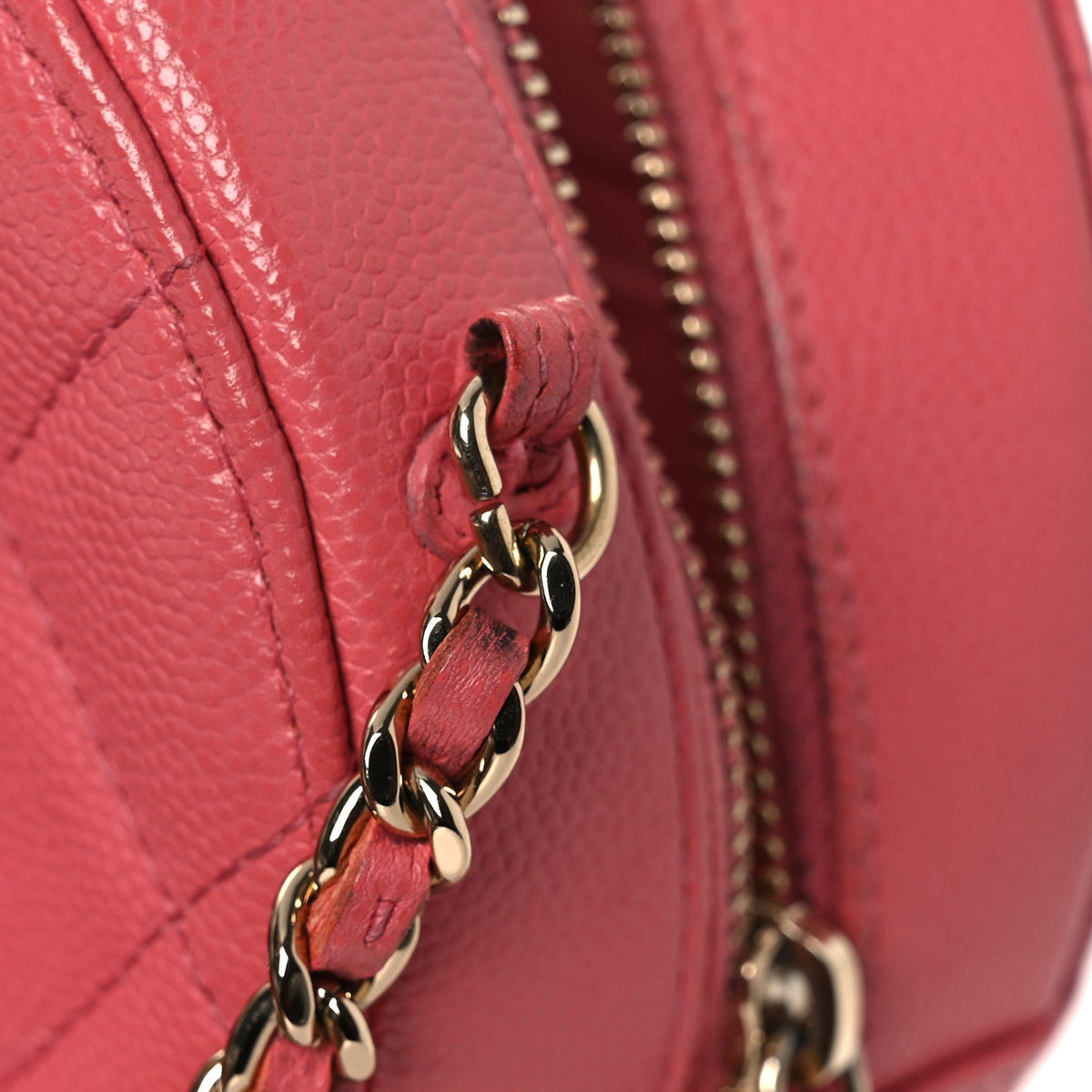 Quilted Caviar Clutch Bag - Pink