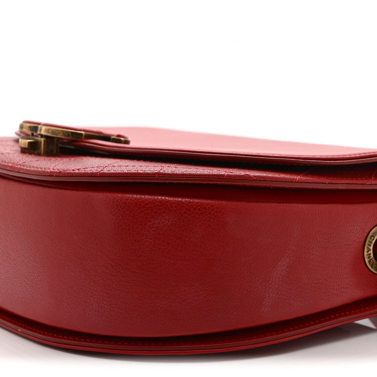 Small Quilted Goatskin Flap Shoulder Bag - Red