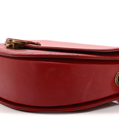 Small Quilted Goatskin Flap Shoulder Bag - Red