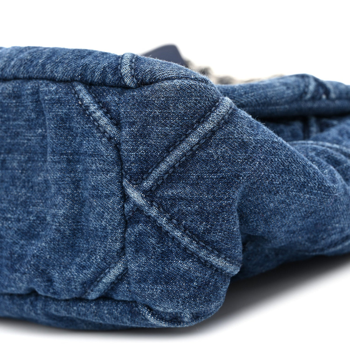 Medium Quilted Flap Shoulder Bag - Blue
