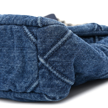Medium Quilted Flap Shoulder Bag - Blue