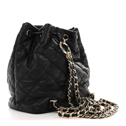 Quilted Lambskin Backpack - Black