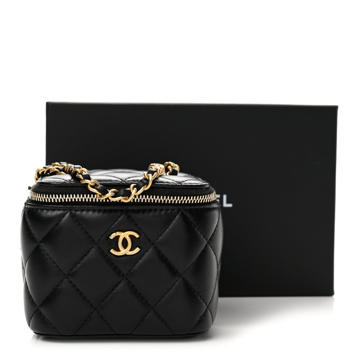 Mini Quilted Lambskin Handbag - Black