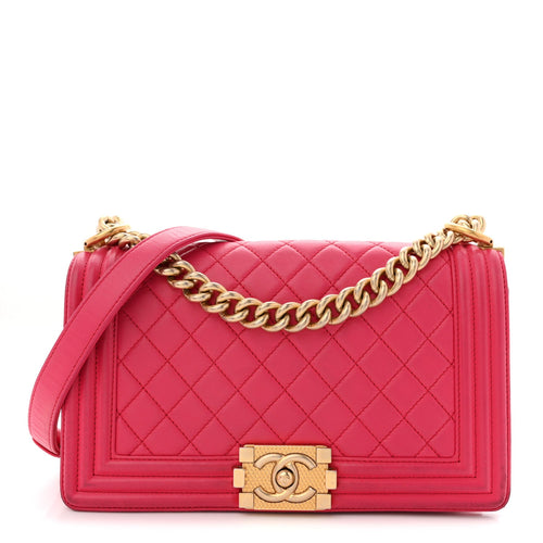 Medium Quilted Lambskin Flap Shoulder Bag