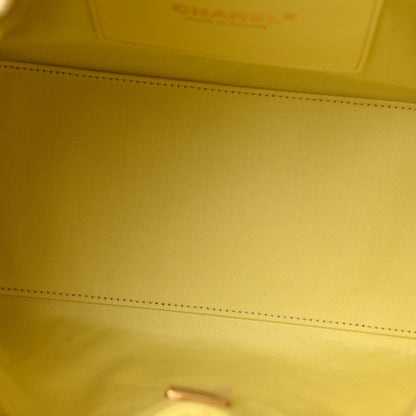 Small Quilted Caviar Handbag - Yellow