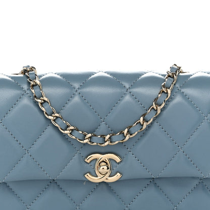 Quilted Lambskin Clutch Bag - Tan