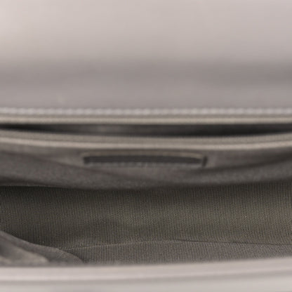 Large Quilted Lambskin Flap Shoulder Bag - Grey
