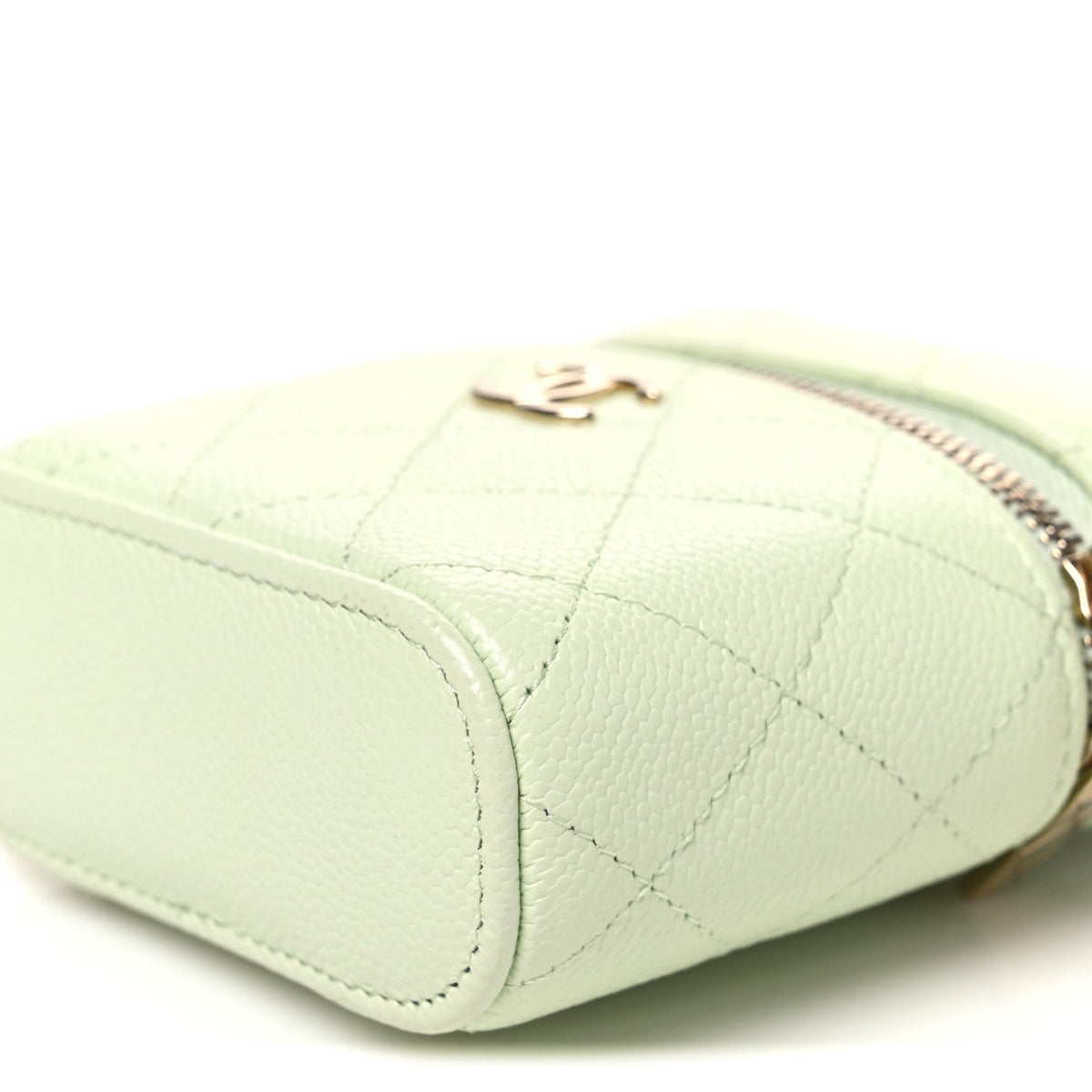Small Quilted Caviar Handbag - Light Green