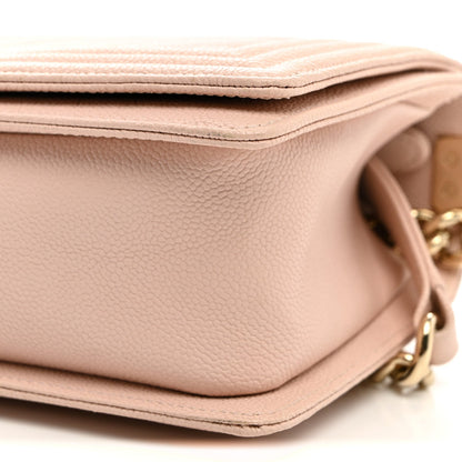 Medium Quilted Caviar Flap Shoulder Bag - Pink