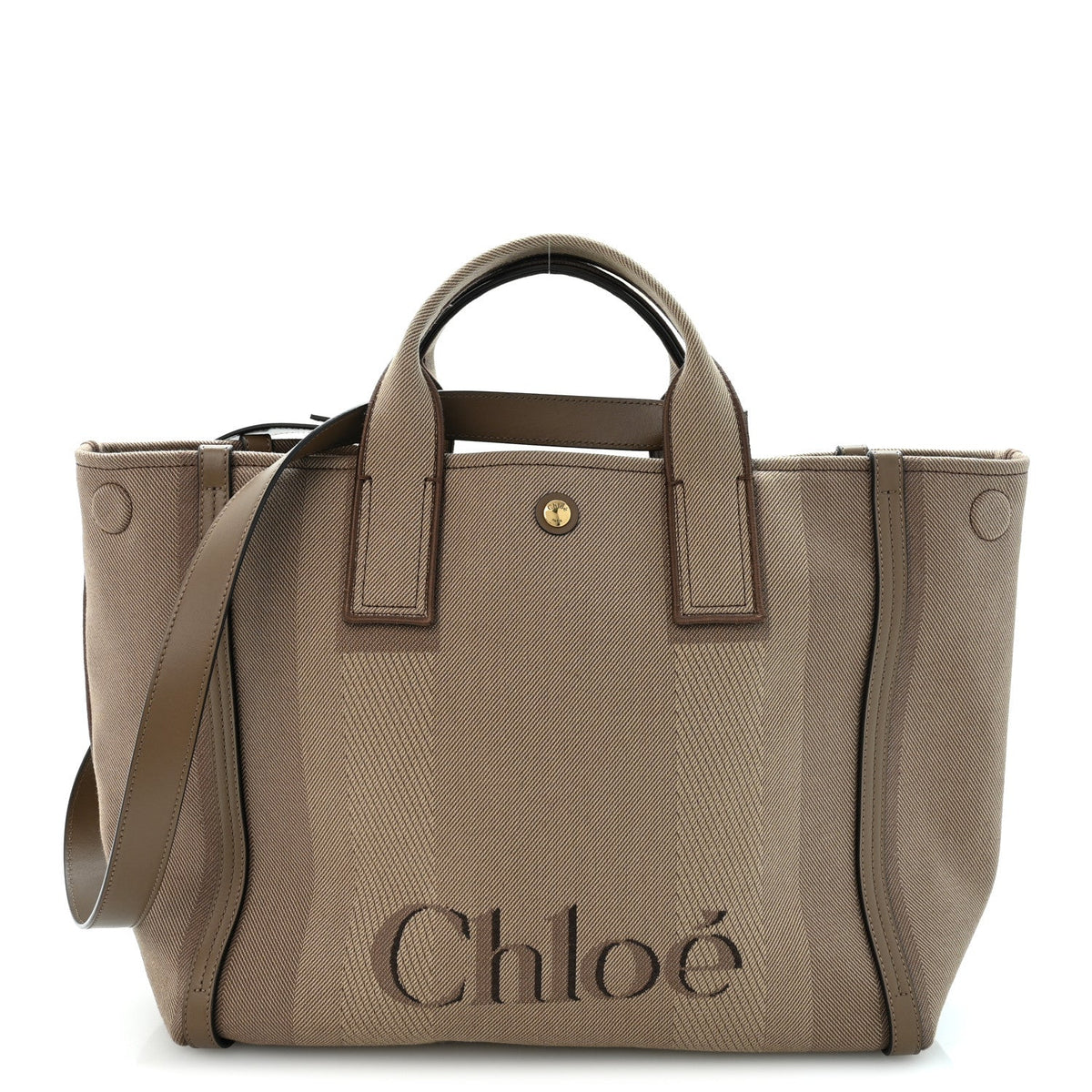 Medium Calfskin Canvas Tote Bag