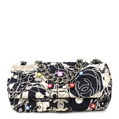 Medium Quilted Flap Shoulder Bag - Black