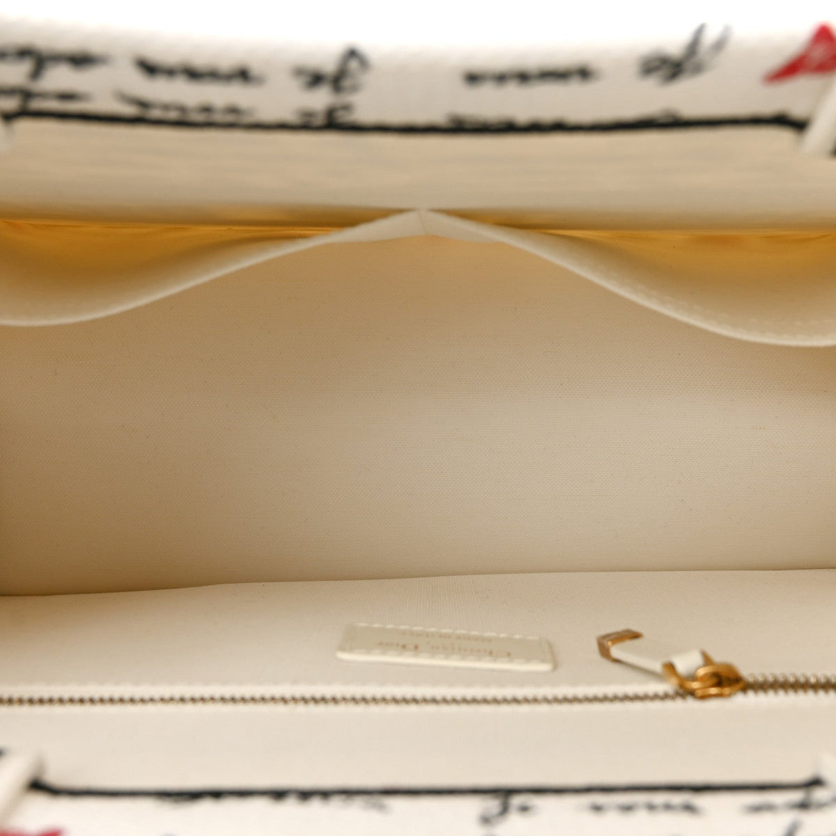 Medium Calfskin Canvas Tote Bag - Red