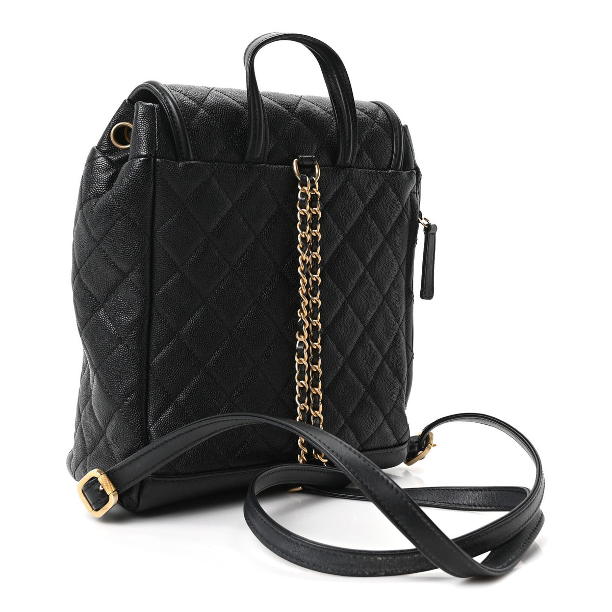 Quilted Caviar Backpack - Black