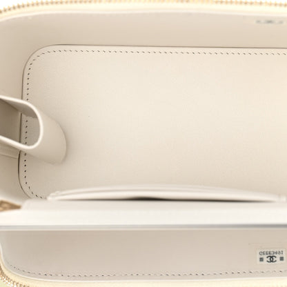 Small Quilted Caviar Handbag - White