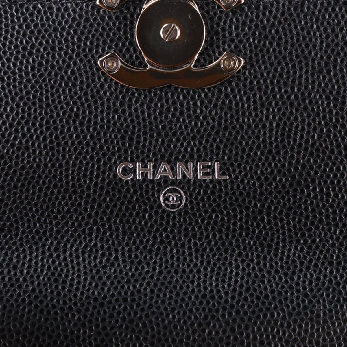 Quilted Caviar Clutch Bag - Black