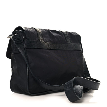 Nylon Flap Shoulder Bag - Black