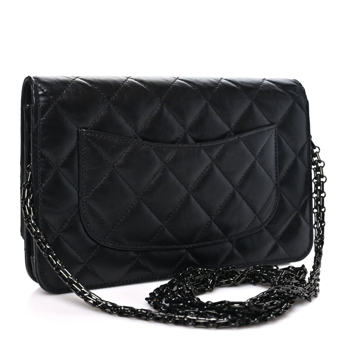 Quilted Calfskin Wallet Bag - Black