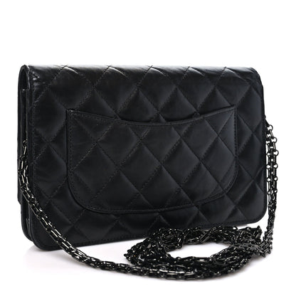 Quilted Calfskin Wallet Bag - Black