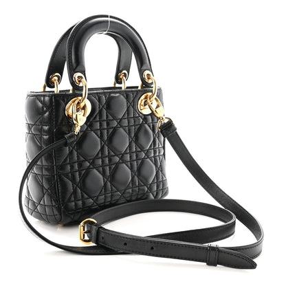 Mini Lambskin Handbag - Black