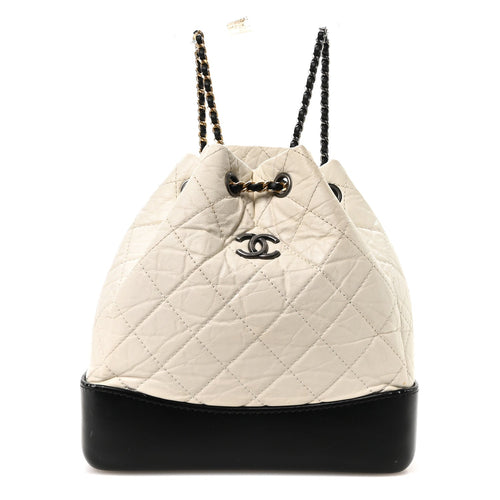 Small Quilted Calfskin Backpack - Black
