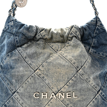 Small Quilted Handbag - Blue