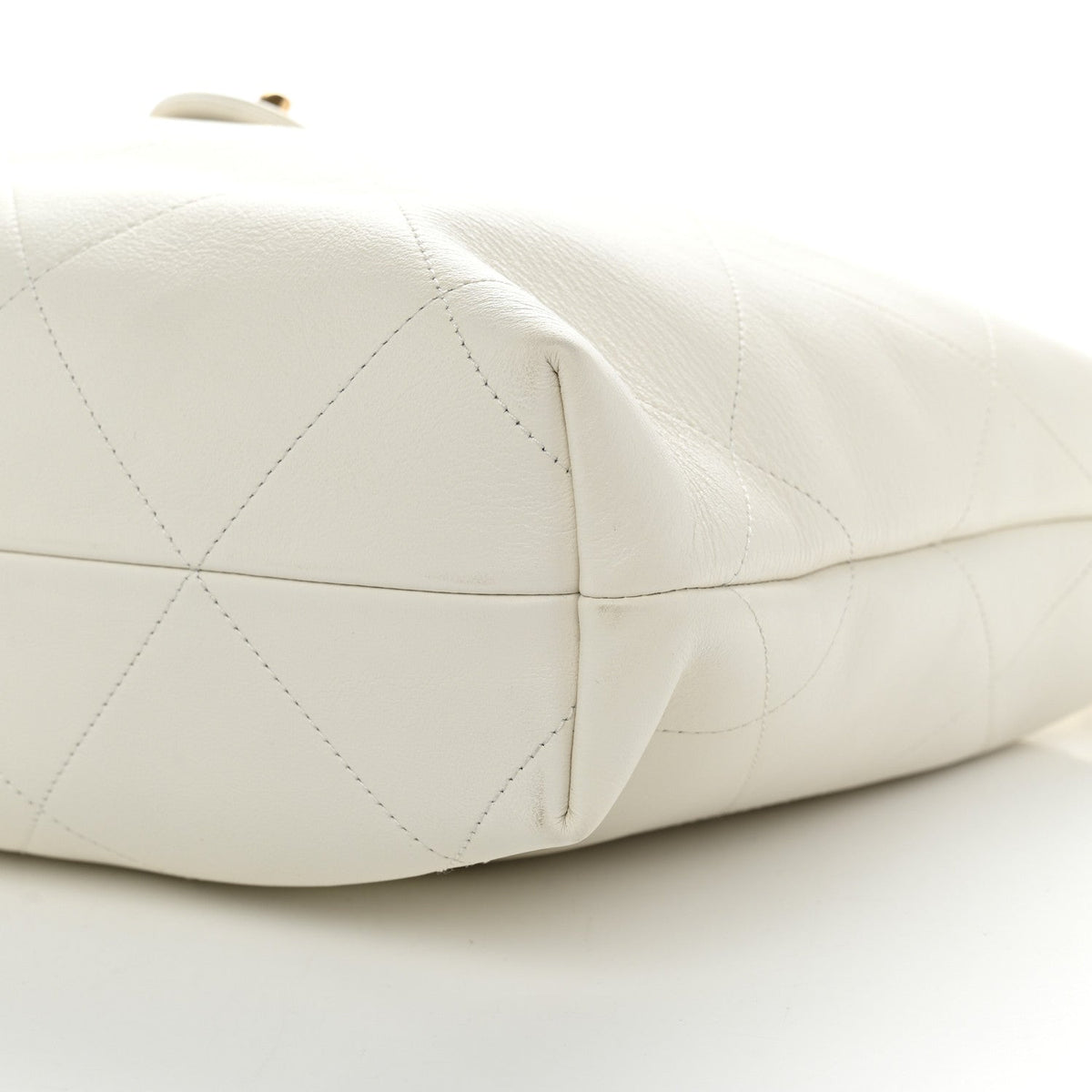Small Quilted Calfskin Hobo Bag - White