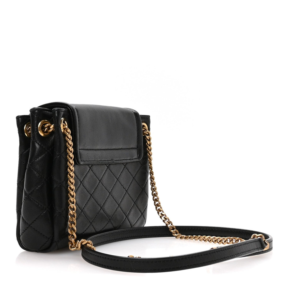 Mini Quilted Lambskin Handbag - Black