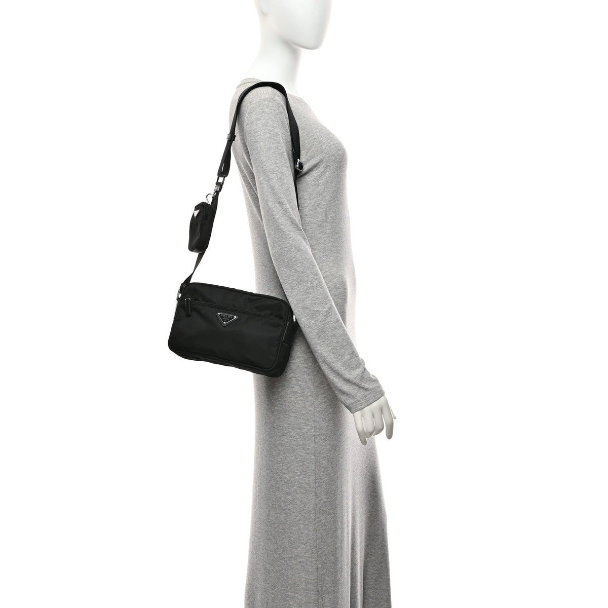 Nylon Shoulder Bag - Black