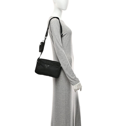 Nylon Shoulder Bag - Black