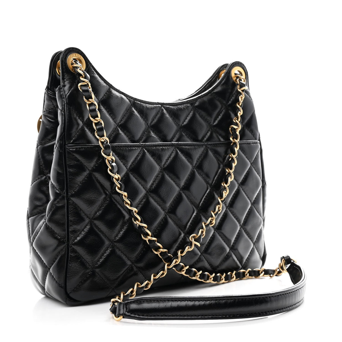 Quilted Calfskin Hobo Bag - Black