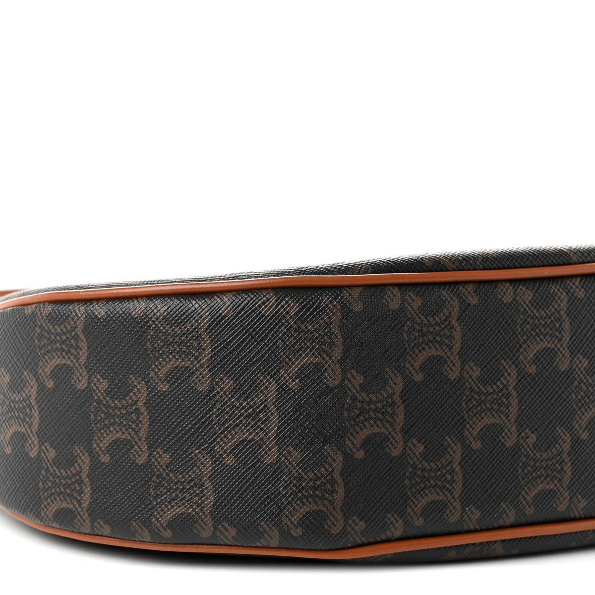 Calfskin Canvas Shoulder Bag - Tan