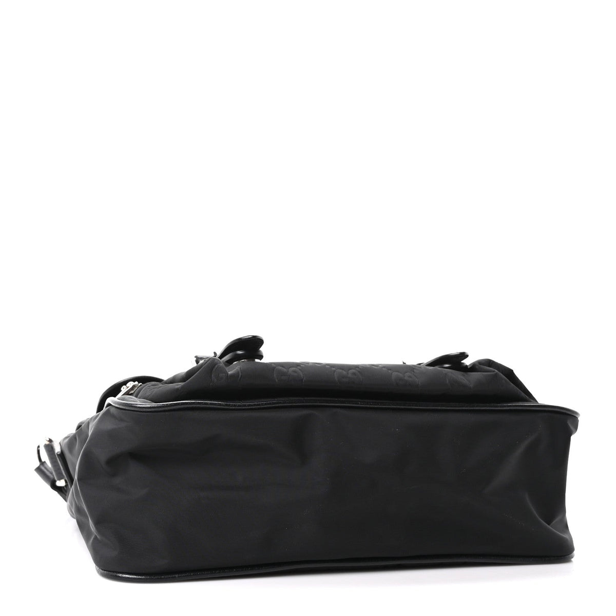 Nylon Flap Shoulder Bag - Black